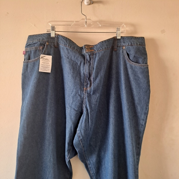 Woman Within 100% Cotton Natural Fit Denim Jeans w/Center Back Elastic Waist 28W - Picture 3 of 9